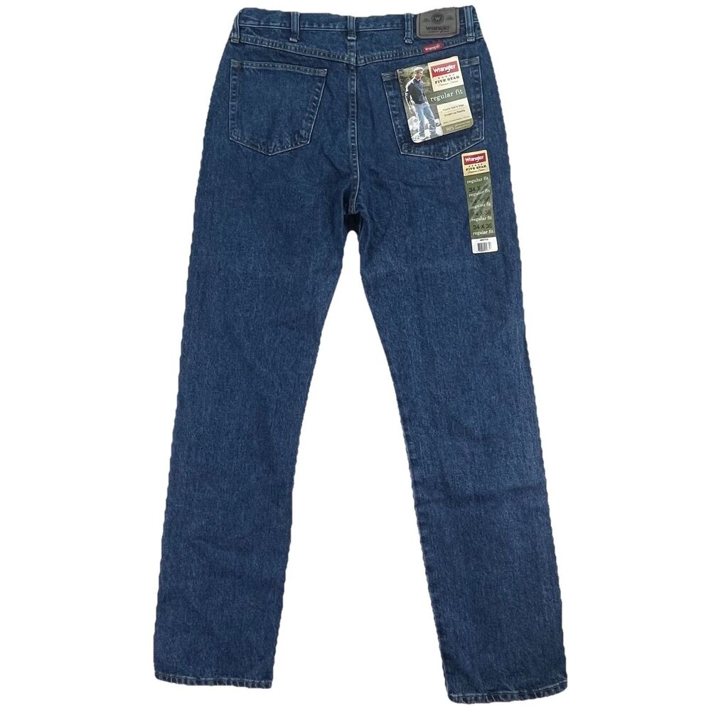 Wrangler Men's Five Star Blue Jeans Size 34x34 Regular Fit Denim 5 Pocket NWT